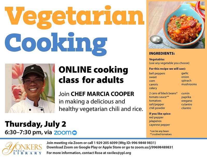 Vegetarian Cooking Class with Chef Marcia Cooper image Vegetarian Cooking Class with Chef Marcia Cooper image